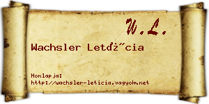 Wachsler Letícia névjegykártya